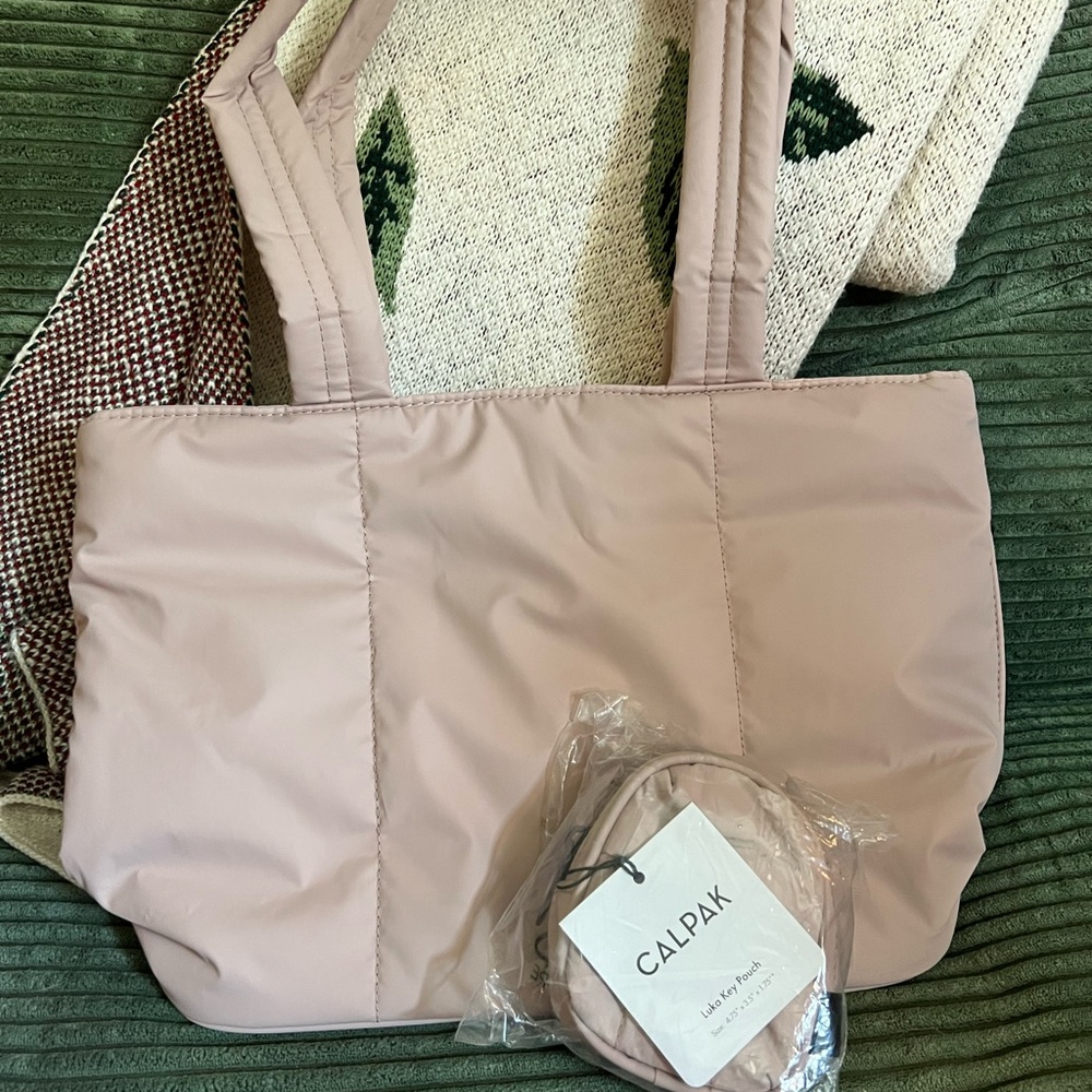 Calpak Luka Mini Tote & Key Pouch Rose Quartz